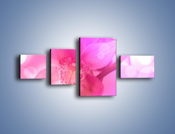 Obraz na płótnie – Budzący dzień w różowym kwiecie – czteroczęściowy K487W5