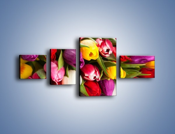 Obraz na płótnie – Spokój i luz zachowany w tulipanach – czteroczęściowy K538W5