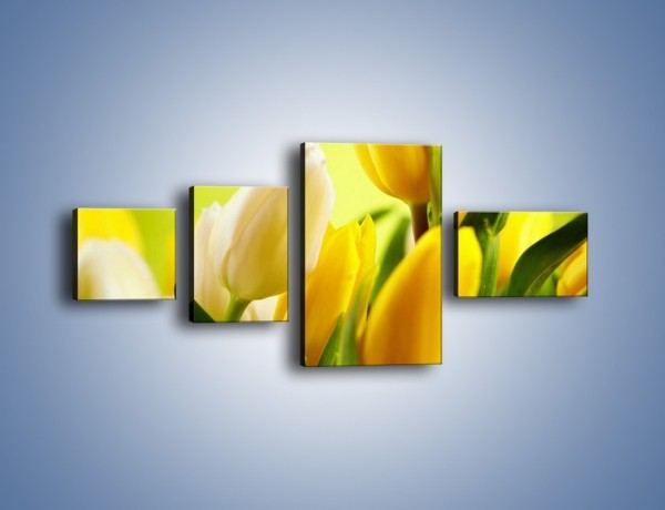 Obraz na płótnie – Żółta historia o kwiatach – czteroczęściowy K553W5