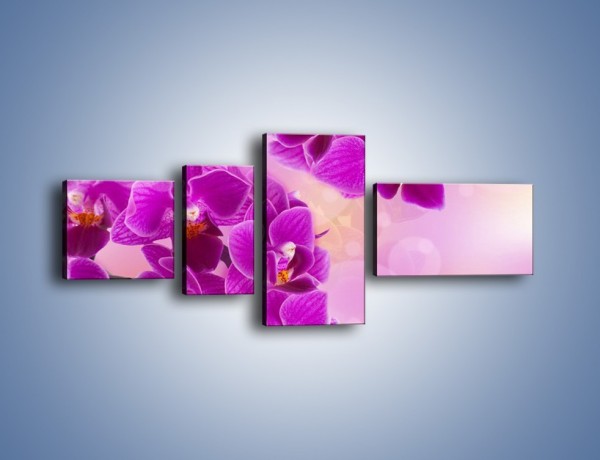 Obraz na płótnie – Spadające fioletowe kwiaty – czteroczęściowy K614W5
