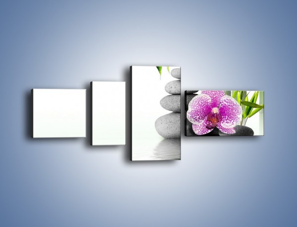 Obraz na płótnie – Woda fale i kwiat – czteroczęściowy K652W5