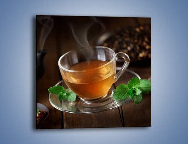 Obraz na płótnie – Mała filiżanka gorącej herbaty – jednoczęściowy kwadratowy JN493