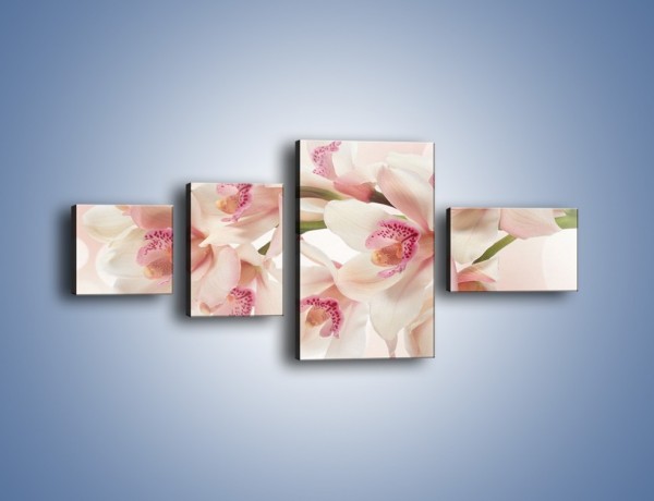 Obraz na płótnie – Szlachetne różowe storczyki – czteroczęściowy K756W5