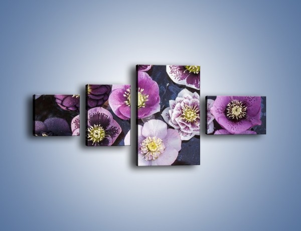 Obraz na płótnie – Wszystkie odcienie fioletu w kwiatach – czteroczęściowy K876W5