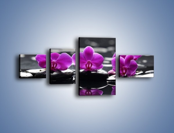 Obraz na płótnie – Wodny szereg kwiatowy – czteroczęściowy K905W5