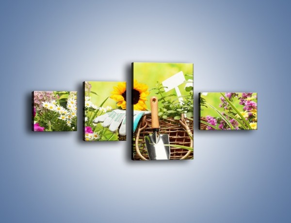 Obraz na płótnie – Sezon na działkowe kwiatki – czteroczęściowy K917W5