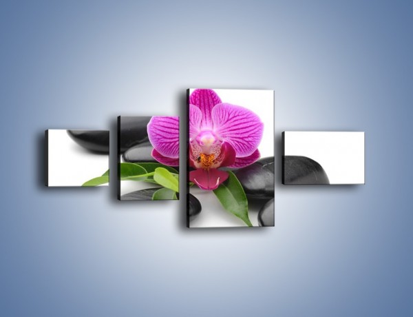 Obraz na płótnie – Kwiat i jego liście – czteroczęściowy K941W5