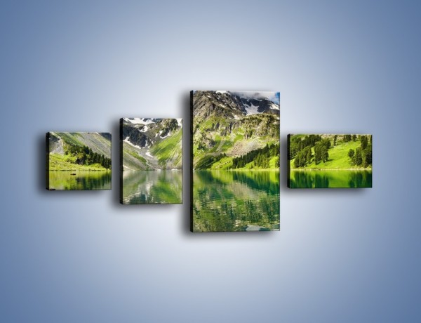 Obraz na płótnie – Góry w wodnym lustrze – czteroczęściowy KN010W5