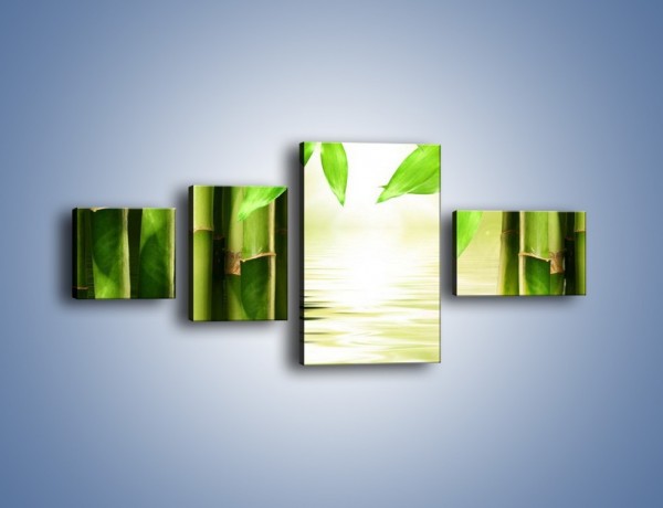 Obraz na płótnie – Bambusowe liście i łodygi – czteroczęściowy KN027W5