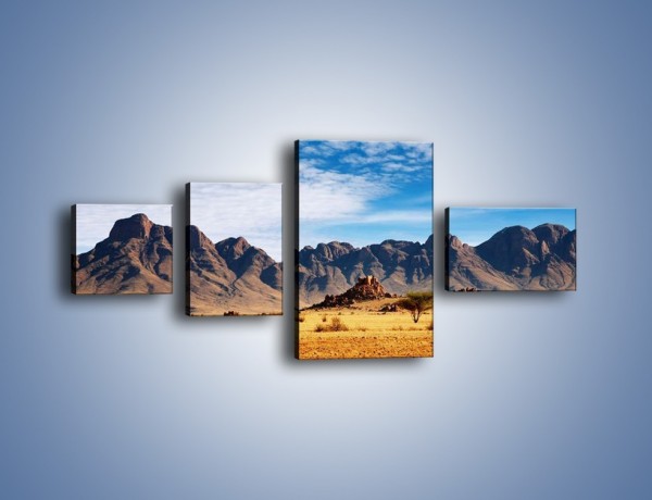Obraz na płótnie – Góry w pustynnym krajobrazie – czteroczęściowy KN030W5