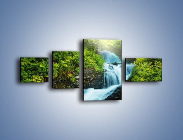Obraz na płótnie – Zjeżdżalnia z wodospadu – czteroczęściowy KN1116AW5