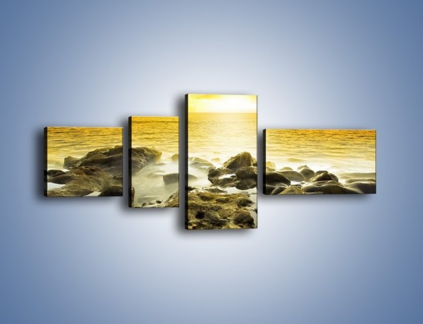 Obraz na płótnie – Morze o zachodzie słońca – czteroczęściowy KN1139AW5