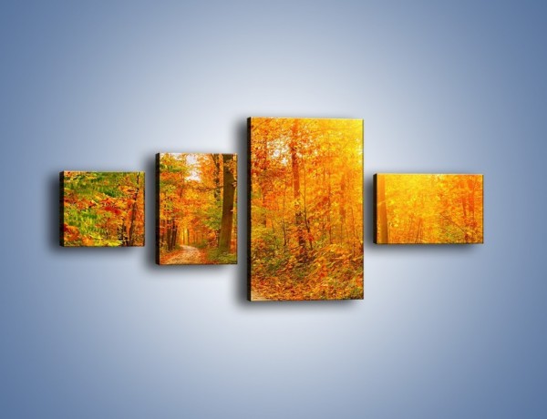 Obraz na płótnie – Leśną drużką jesienią – czteroczęściowy KN1163AW5