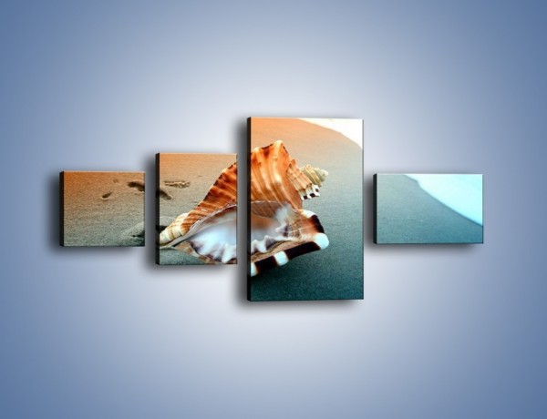 Obraz na płótnie – Szum morza w muszli – czteroczęściowy KN1217AW5