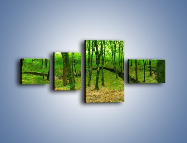 Obraz na płótnie – Wąskie spojrzenie na las – czteroczęściowy KN1264AW5