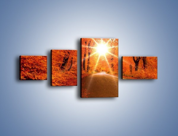 Obraz na płótnie – Droga pełna słońca – czteroczęściowy KN160W5