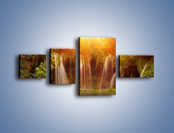 Obraz na płótnie – Fontanny z wodospadów – czteroczęściowy KN231W5