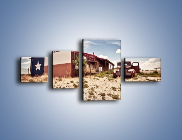 Obraz na płótnie – Autem przez texas – czteroczęściowy KN874W5