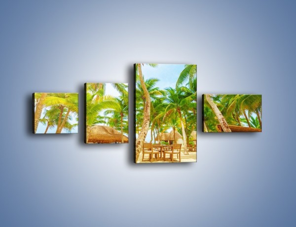 Obraz na płótnie – Słoneczna sjesta pod palmami – czteroczęściowy KN886W5