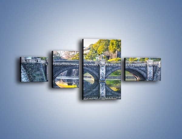 Obraz na płótnie – Kamienny most z okularami – czteroczęściowy KN899W5