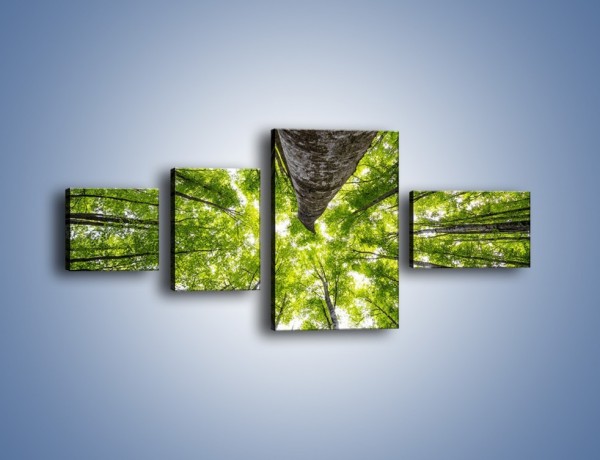 Obraz na płótnie – Świat widziany zielenią – czteroczęściowy KN931W5