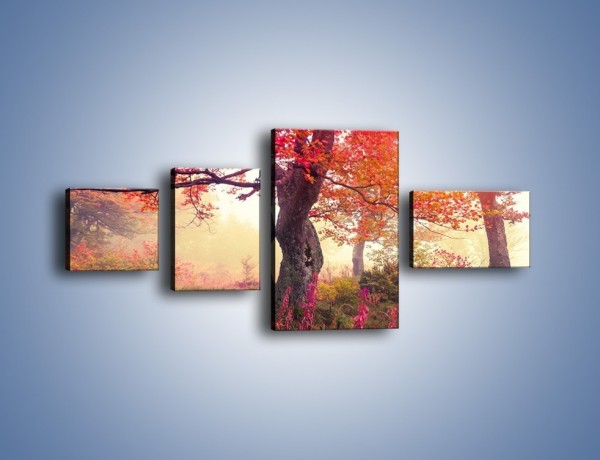 Obraz na płótnie – Kolory na drzewach i na ziemi – czteroczęściowy KN941W5