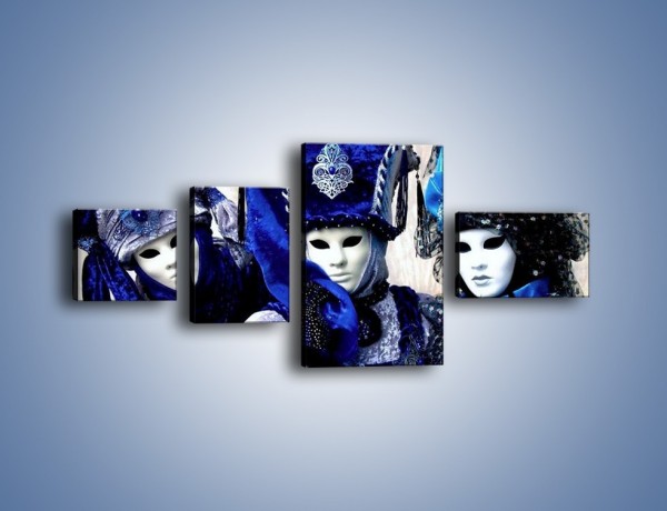 Obraz na płótnie – Weneckie maski i księżniczki – czteroczęściowy L012W5