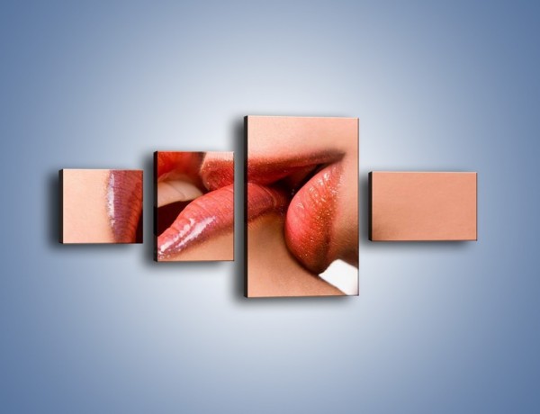 Obraz na płótnie – Krwisty pocałunek – czteroczęściowy L111W5