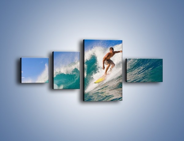 Obraz na płótnie – Surfing w letnim sezonie – czteroczęściowy L132W5