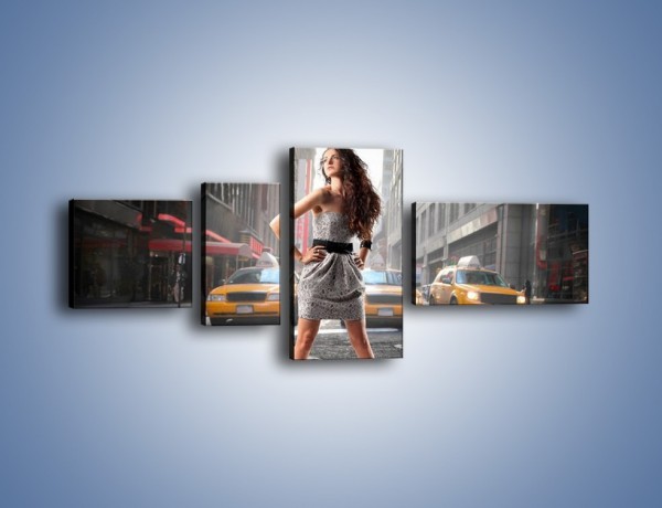 Obraz na płótnie – Kobieta czy taksówki – czteroczęściowy L274W5