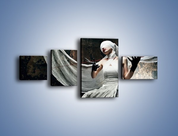 Obraz na płótnie – Dama w białych bandażach – czteroczęściowy L278W5