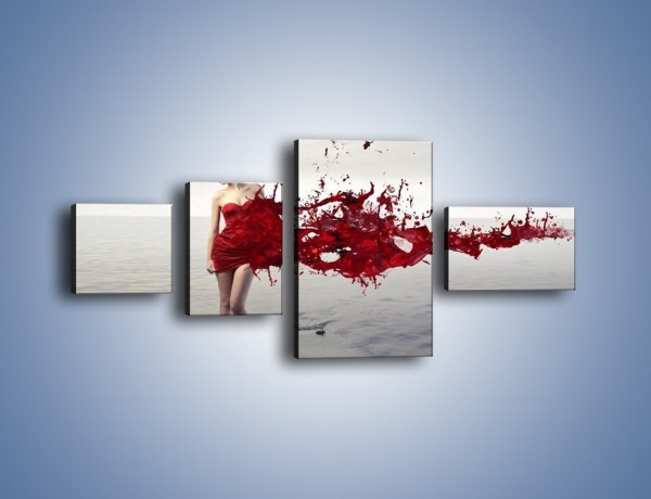 Obraz na płótnie – Krew suknia i woda – czteroczęściowy L361W5
