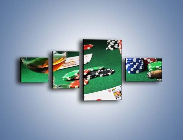 Obraz na płótnie – Mocne wrażenia w kasynie – czteroczęściowy O122W5