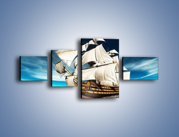 Obraz na płótnie – Statek na morzu – czteroczęściowy TM020W5