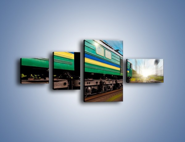 Obraz na płótnie – Pędzący pociąg – czteroczęściowy TM024W5