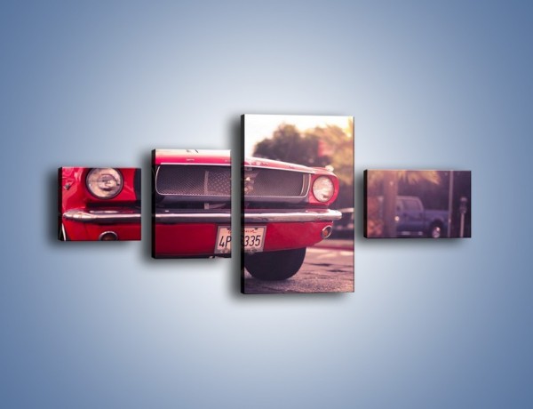Obraz na płótnie – Czerwony Ford Mustang – czteroczęściowy TM087W5