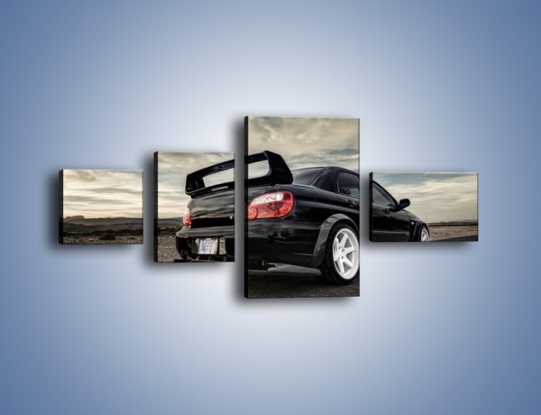 Obraz na płótnie – Czarne Subaru Impreza WRX Sti – czteroczęściowy TM133W5