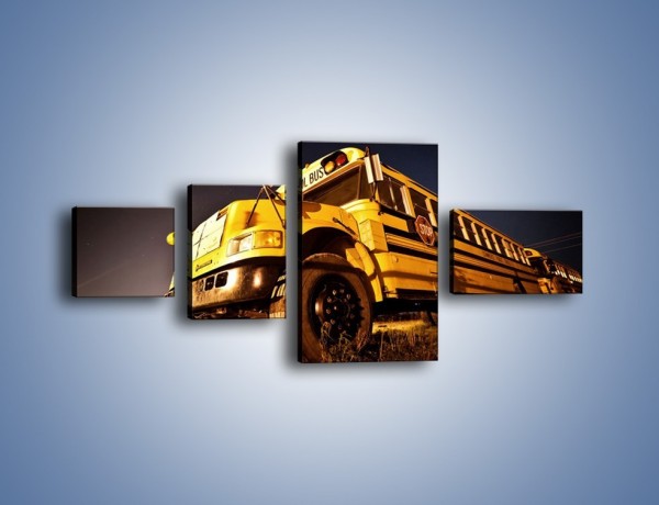 Obraz na płótnie – Amerykański School Bus – czteroczęściowy TM146W5