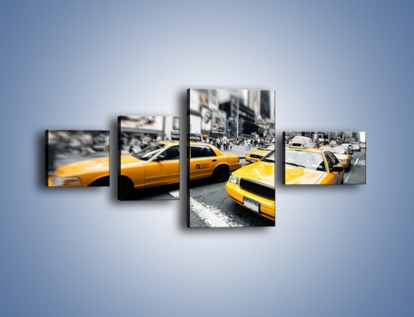 Obraz na płótnie – Taksówki na Times Square – czteroczęściowy TM152W5