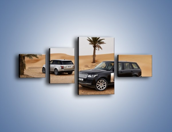 Obraz na płótnie – Range Rovery na pustyni – czteroczęściowy TM154W5