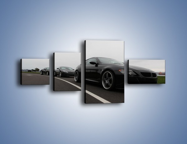 Obraz na płótnie – Luksusowe samochody na drodze – czteroczęściowy TM179W5