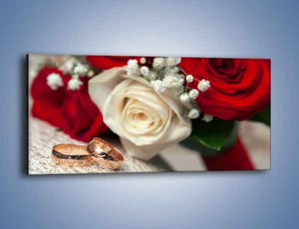 Obraz na płótnie – Małżeństwo przysięga i róże – jednoczęściowy panoramiczny K681