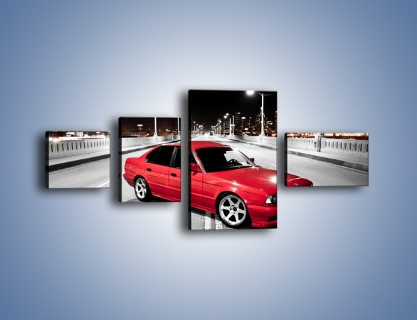 Obraz na płótnie – BMW 5 E34 na moście – czteroczęściowy TM227W5