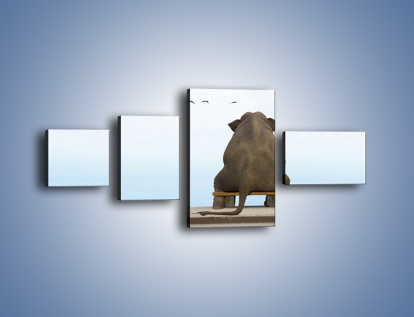Obraz na płótnie – Przemyślenia słonia w samotności – czteroczęściowy Z120W5