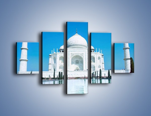 Obraz na płótnie – Taj Mahal pod błękitnym niebem – pięcioczęściowy AM077W1