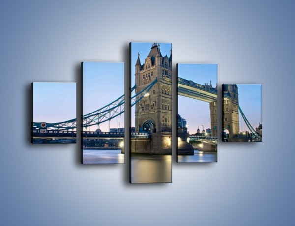 Obraz na płótnie – Tower Bridge o poranku – pięcioczęściowy AM143W1