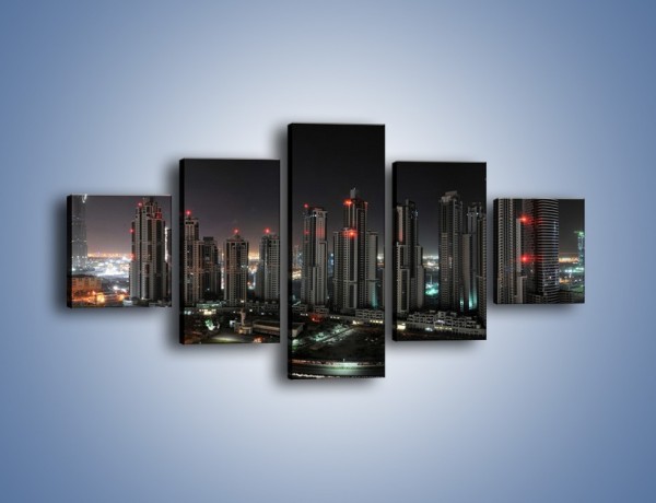 Obraz na płótnie – Panorama Dubaju nocą – pięcioczęściowy AM185W1