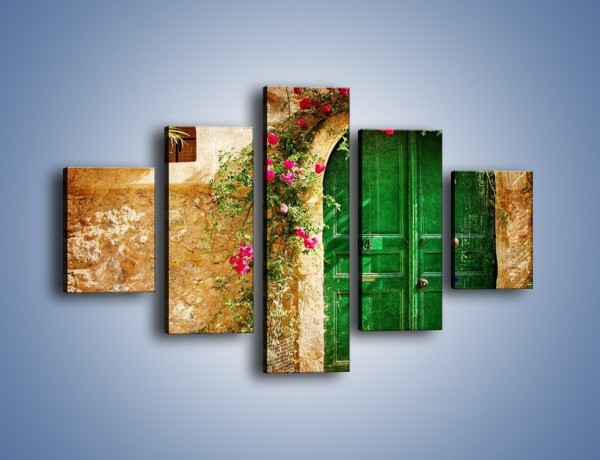 Obraz na płótnie – Drzwi w greckim domu vintage – pięcioczęściowy AM192W1