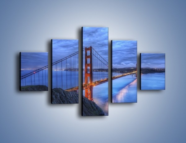 Obraz na płótnie – Most Golden Gate – pięcioczęściowy AM328W1