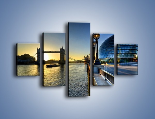 Obraz na płótnie – Londyński Tower Bridge – pięcioczęściowy AM348W1